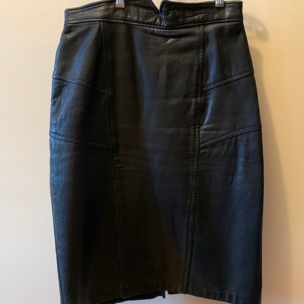 Black leather skirt